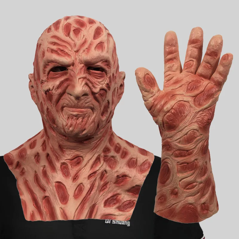 Freddy Horror Mask Cosplay Horror Halloween Costume Terror Freddy Krueger Maschere Guanti Puntelli Costume Spaventoso Copricapo In Lattice
