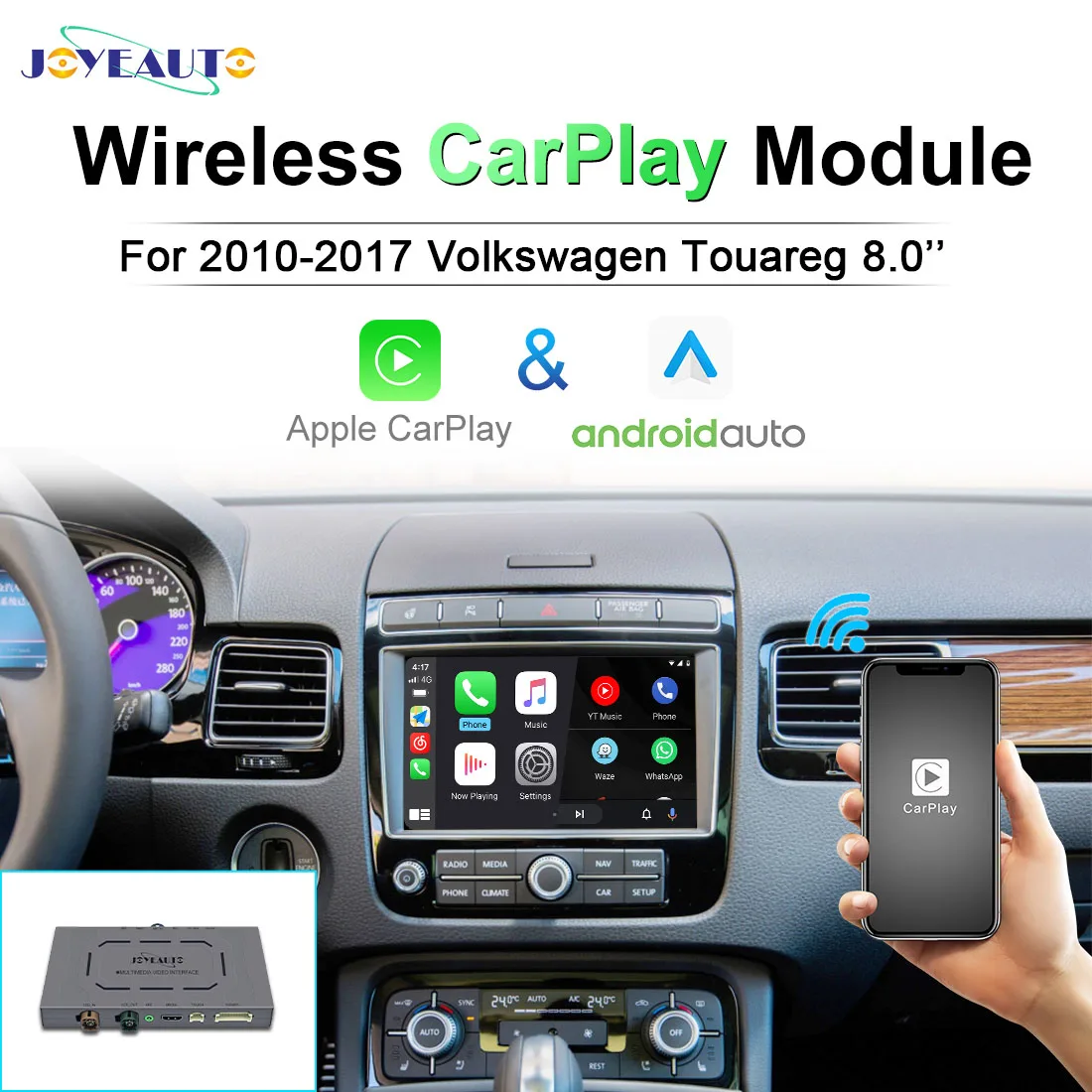 Joyeauto Carplay Retrofit Box Per Volkswagen Touareg Rns850 2010-2017 8 "Android Auto Wireless Apple Carplay Vw Specchio Di Navigazione