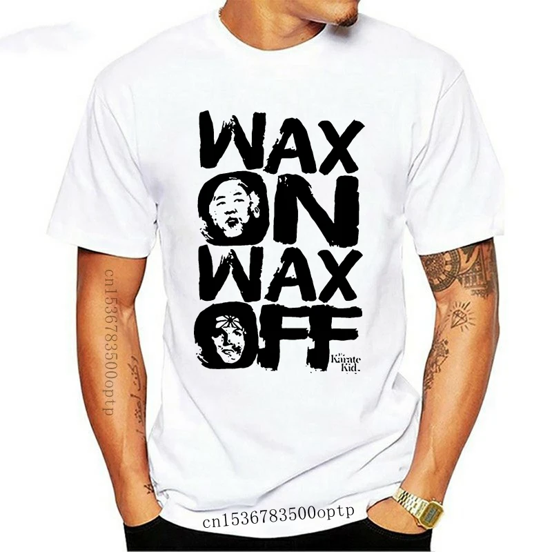 New Funny Men T Shirt T-Shirt Bianca Tshirt Black Tee Karate Kid Wax On Wax Off T-Shirt Manica Corta Da Uomo Great Classic Movie