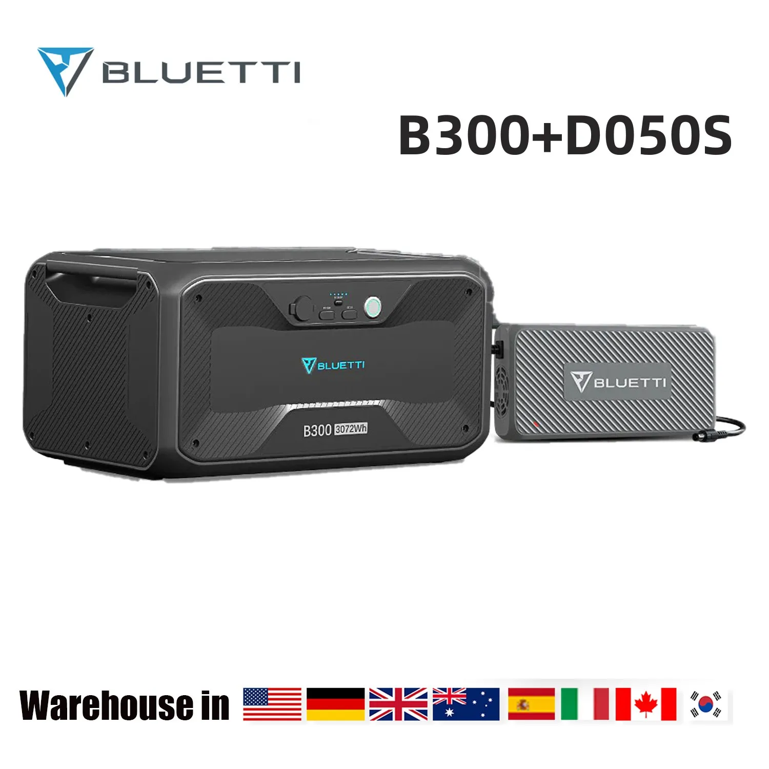 Batteria Di Espansione Bluetti B300 + D050S Batteria Lifepo4 3072Wh Per Centrale Elettrica Con Potenziatore Di Ricarica Cc