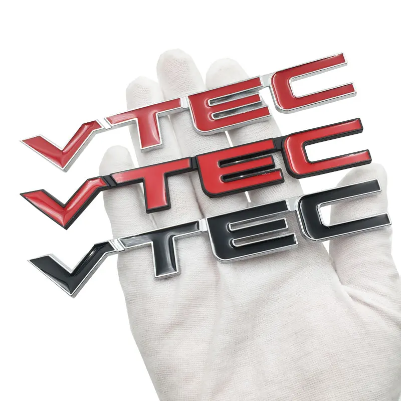 Metallo 3D Vtec Logo Car Styling Emblem Tail Body Badge Sticker Per Honda Civic Accord Odyssey Spirior Crv Suv Accessori Auto