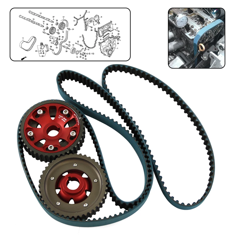 Regolabile Cam Gears W/Cinghia Di Distribuzione Per 93-01 Honda Prelude H22 Dohc Vtec
