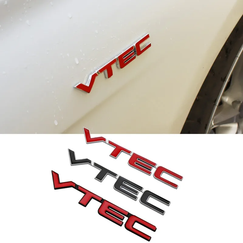 Metal Vtec Logo Car Body Trunk Emblem Sticker Per Honda Civic Fit Accord Odyssey Jazz Vezel Crv Accessori Esterni Auto