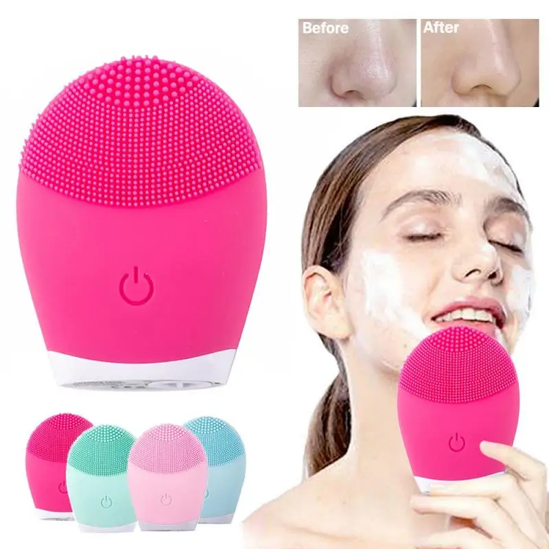 Detergente Viso Elettrico Spazzola Detergente In Silicone Pori Del Viso Lavaggio Profondo Comedone Struccante Spazzola Schiumogena Massaggiatore Sonic