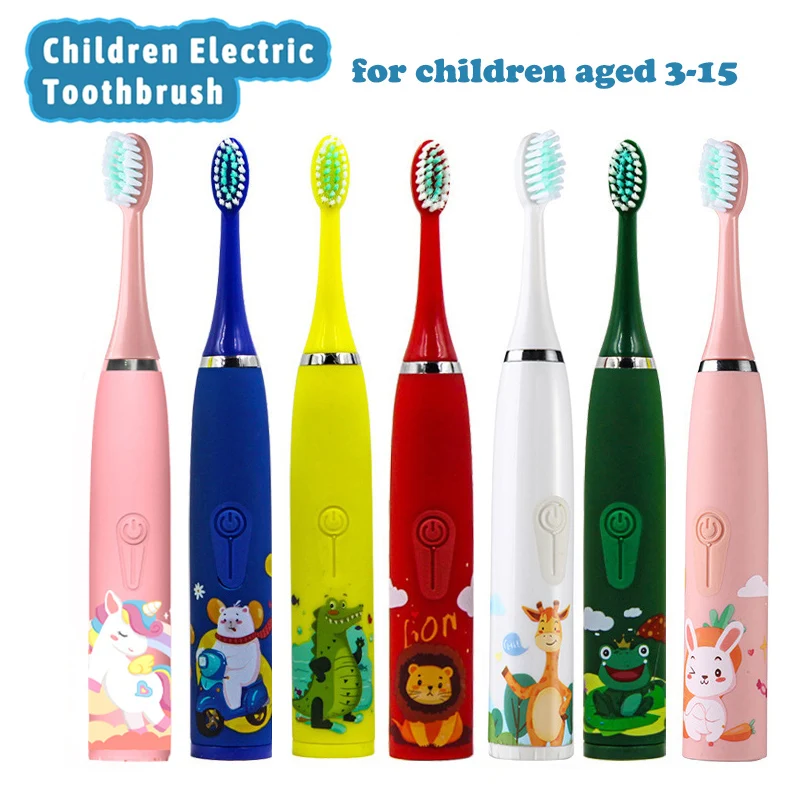 Bambini Sonic Spazzolino Elettrico Cartoon Kids Con Sostituire La Testina Dello Spazzolino Spazzolino Elettrico Ad Ultrasuoni Testina Sonica