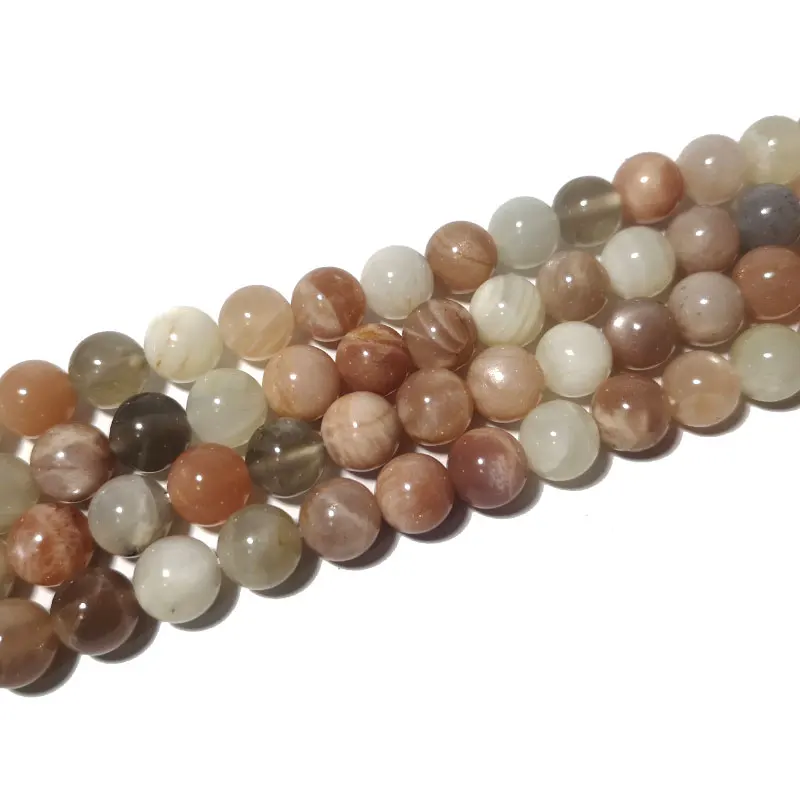 Natural Mix Sunstone Moonstone Labradorite Stone Beads Loose Round Gemstone For Jewelry Making Diy Bracelet Handmade Accessories