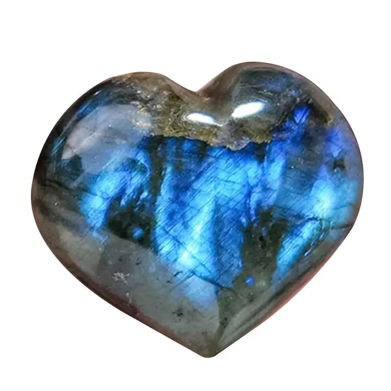 Labradorite Palm Stone A Forma Di Cuore Minerale Naturale Reiki Crystal Polished Pocket Stone Natural Labradorite Massage Worry Stone