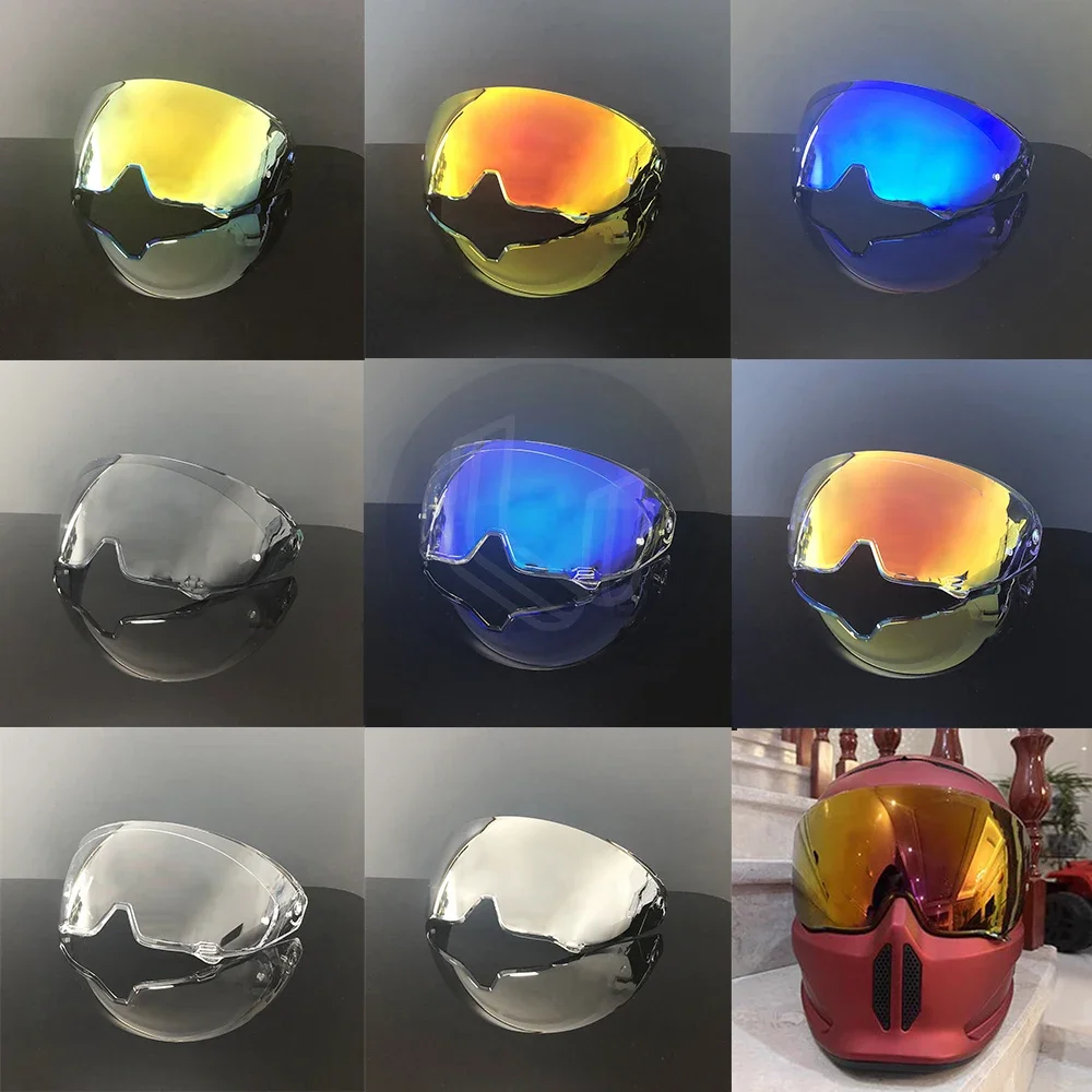 Visiera Per Casco Atlas 4.0 Per Ruroc Atlas 3.0 4.0 Occhiali Per Visiera Per Casco Moto Placcatura Lente Di Ricambio Rosso Argento