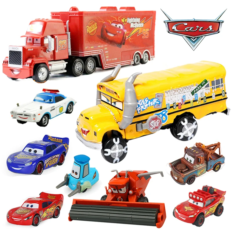 1:55 Disney Pixar Cars 3 2 Giocattolo Per Auto Saetta Mcqueen Mack Zio Frank Race Bed Fritter Miss Diecast Modello In Lega Di Metallo Auto Per Bambini