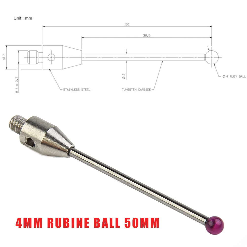 1 Pz Sonda Tattile Sonda Cmm Filettatura M4 4Mm 50Mm Lungo Cmm Ago Di Misurazione A-5003-4799 Stilo Punta Sonda Per Macchina Cmm Macchina Cnc