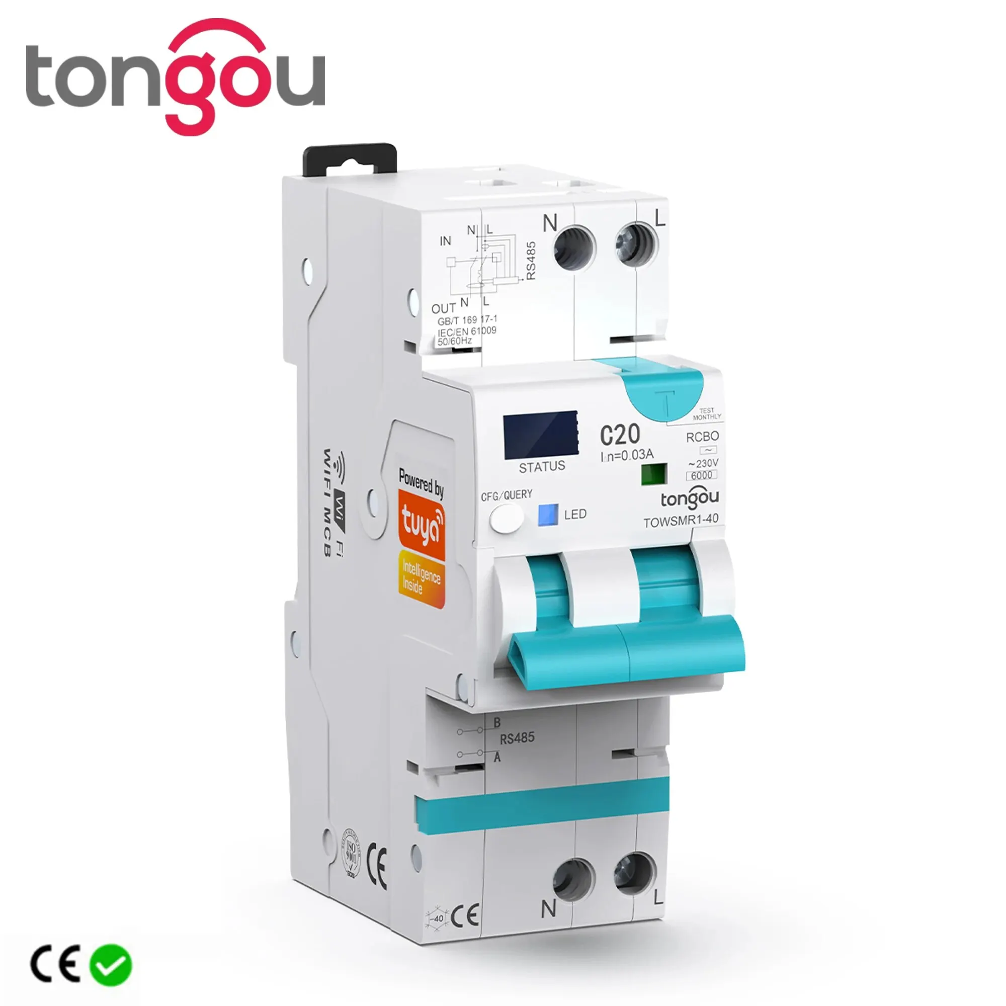 Tuya Wifi Rcbo Led Interruttore Automatico Intelligente Regolabile Interruttore Differenziale Con Protezione Da Sovracorrente E Perdite
