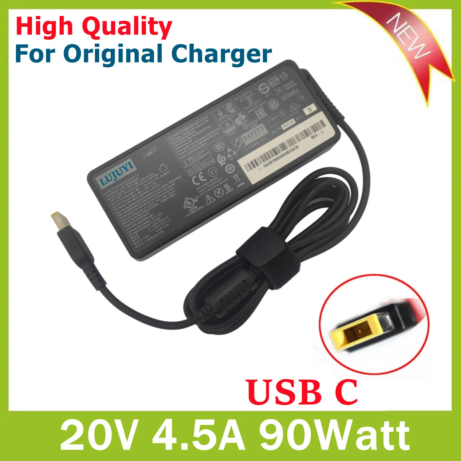 Originale 20V 4.5A 90W Usb C Ac Adapter Per Lenovo E440 E540 E550C E460 T470S T470 T560 T570 E431 E450C E455 Z510 Caricatore Del Computer Portatile
