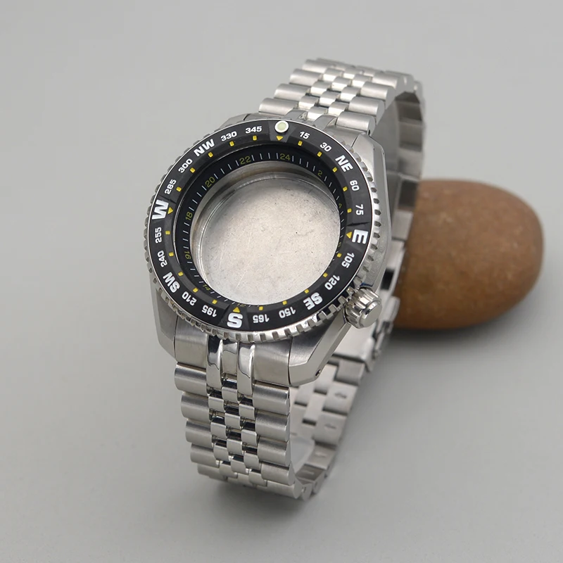 Custodie Per Orologi In Argento Da 43.77Mm Con Cinturino Per Seiko Prospex Lx Snr025 Per Nh36 Nh35 Movimenti Riparazione Dell'Orologio Sostituire Le P