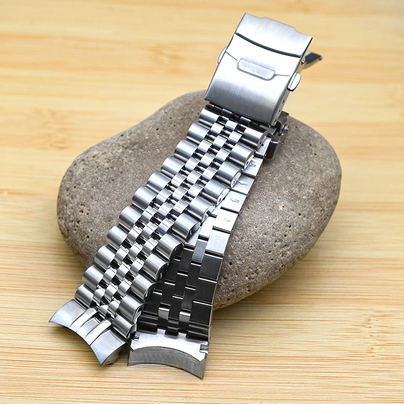 Mod Argento Nero Acciaio Inossidabile Prospezione Lx Sostituisci Cinturino 22Mm Orologio Bracciale Fit Seiko Snr025 Custodie Cinturino Pieghevole