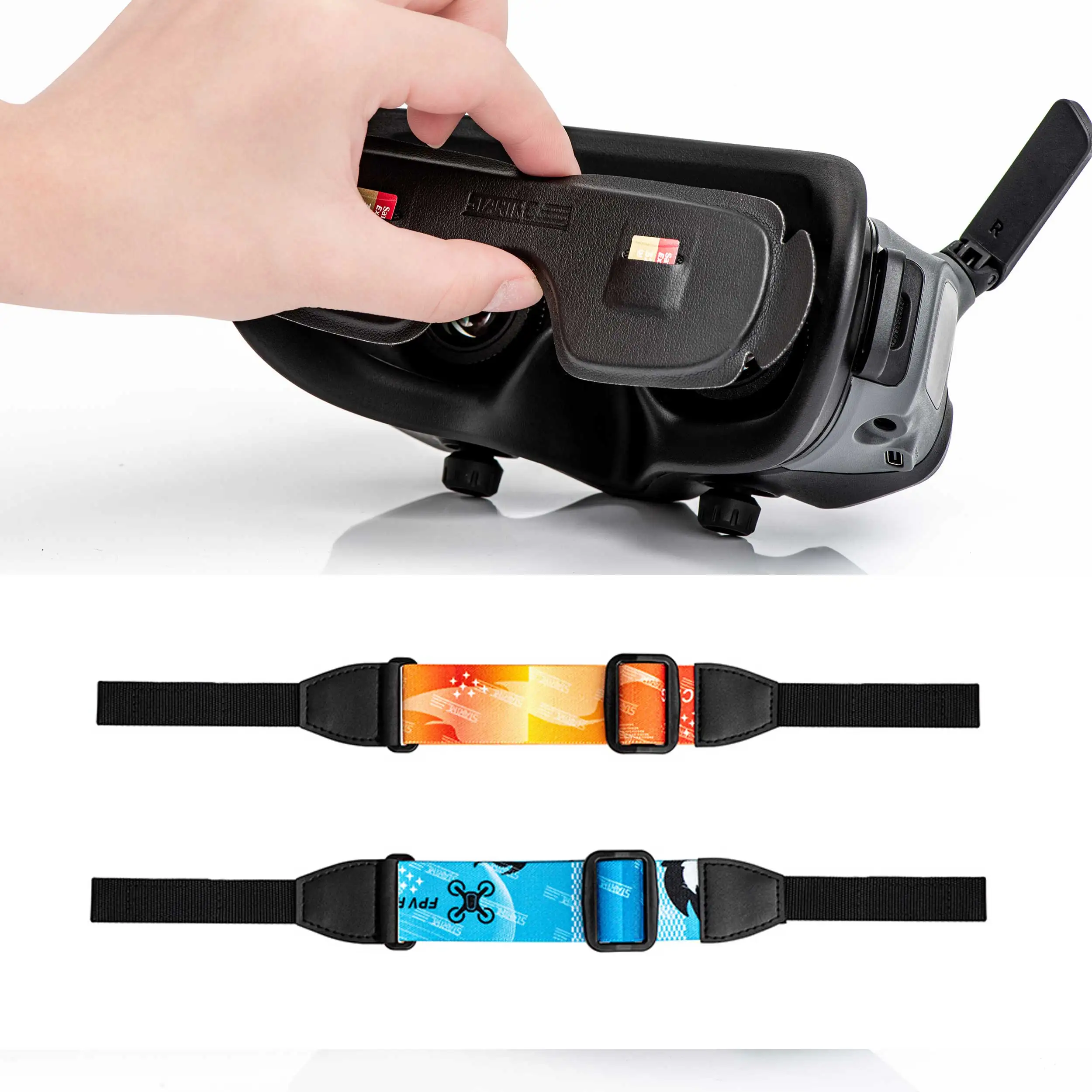 Googles 2 Parti Vr Copertura Protettiva Dell'Obiettivo Con Cinturino Regolabile Colorato Per Dji Avata Fpv Drone Occhiali 2 Accessori