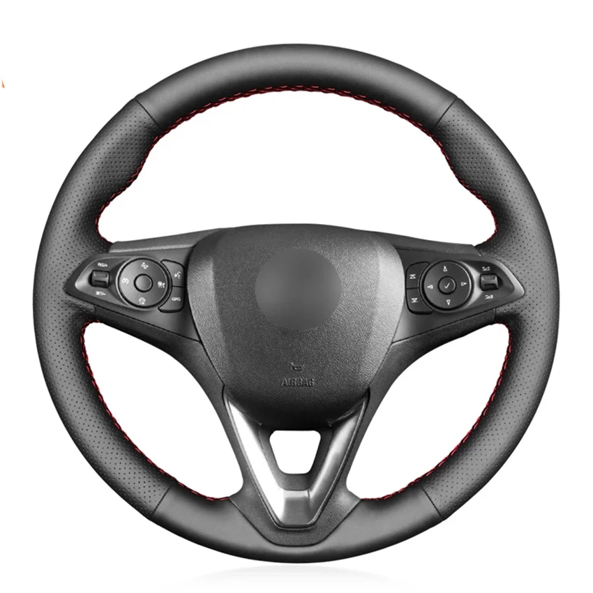 Coprivolante Per Auto In Pelle Nera Cucita A Mano Per Opel Astra (K) Corsa (E) Crossland X Grandland X Insignia