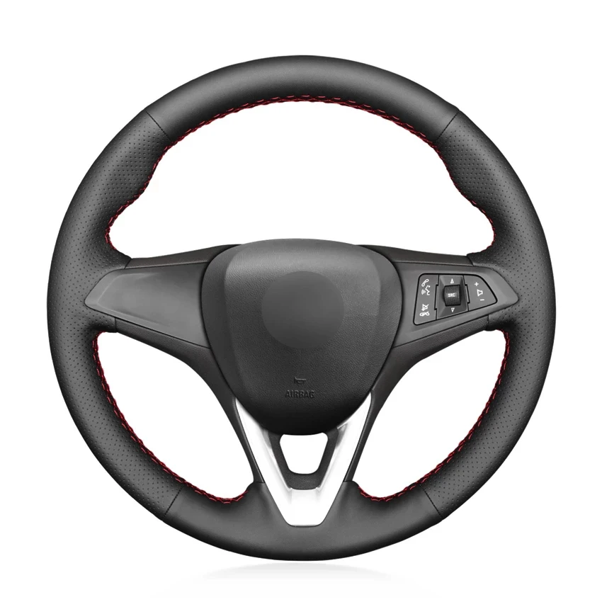 Coprivolante Per Auto In Pelle Nera Cucita A Mano Per Opel Astra (K) Corsa (E) Crossland X Grandland X Insignia