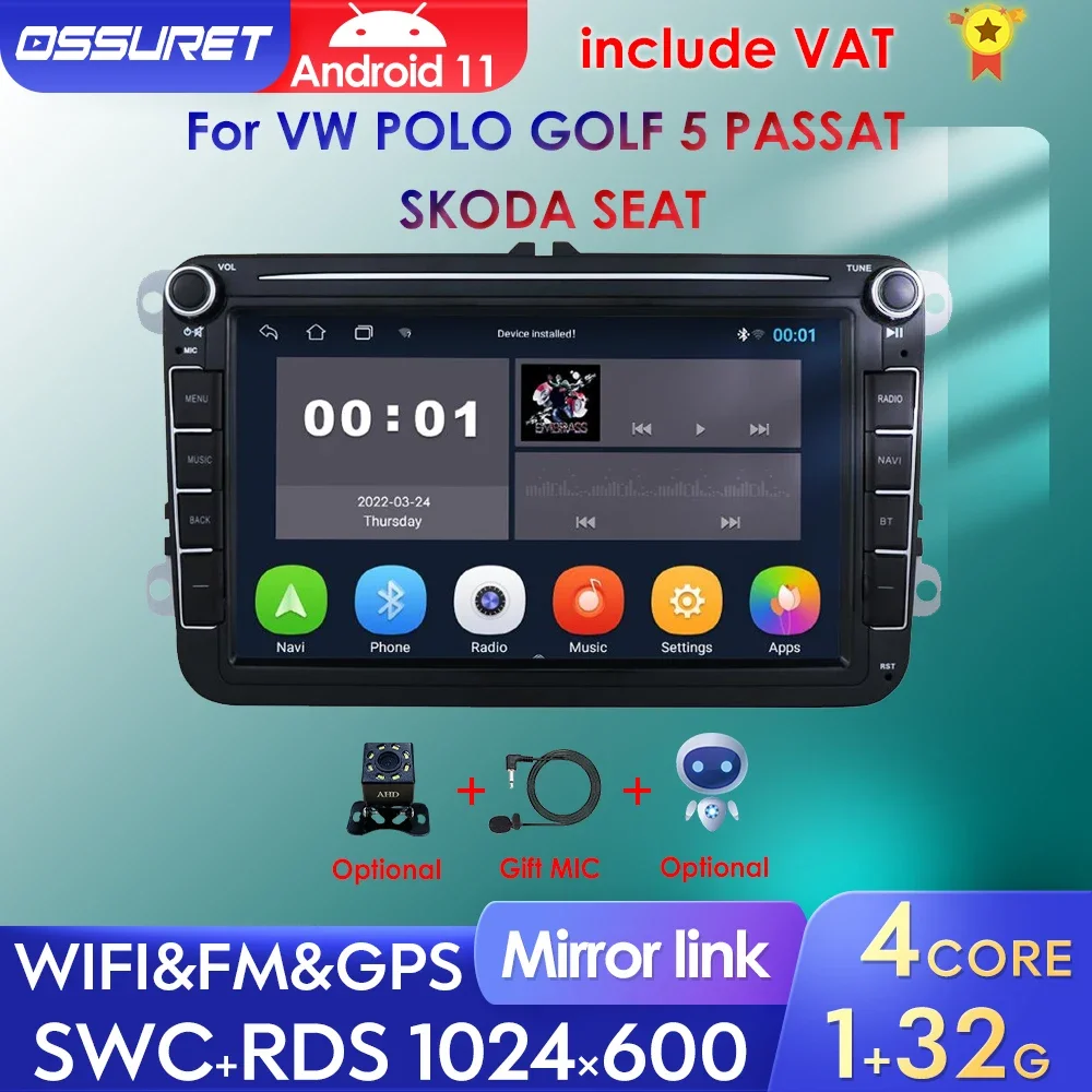Android Autoradio Stereo Lettore Multimediale Audio Gps Navi Per Vw Amarok Caddy Golf 5 6 Plus Gti R Rabbit Skoda Yeti Octavia Seat