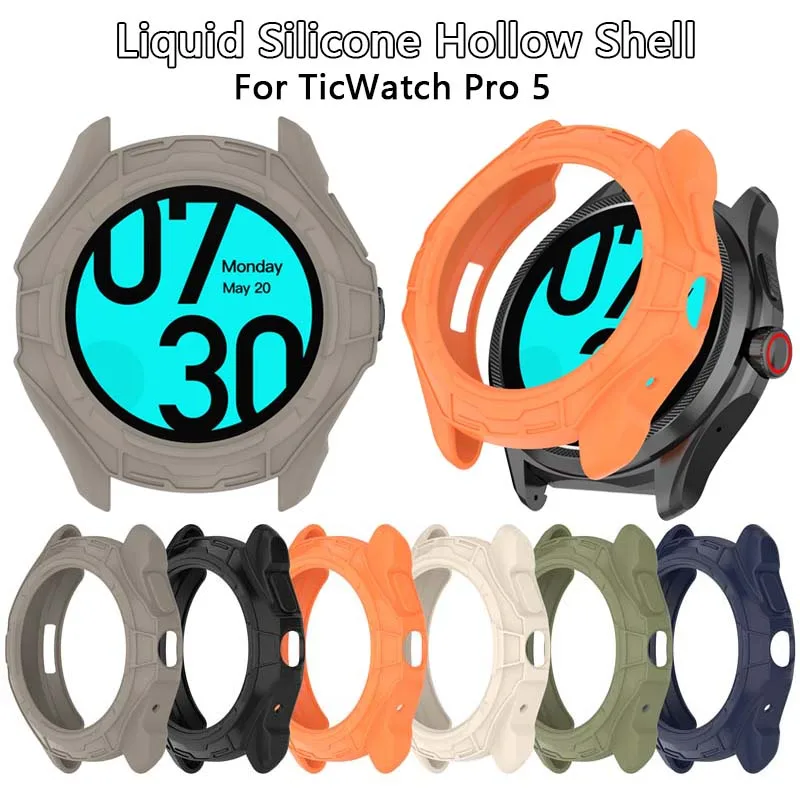 Custodia Per Orologio In Silicone Liquido Per Mobvoi Ticwatch Pro 5 Custodia Protettiva Antiurto In Tpu Morbido Antiurto Vuoto-Nessuna Protezione Dell