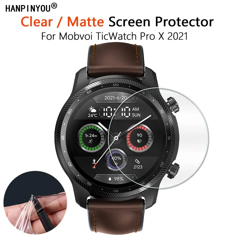 Per Mobvoi Ticwatch Pro X Prox 2021 Smart Watch Pellicola Salvaschermo Opaca Ultra Sottile Trasparente/Antimpronta Pellicola Morbida Non Vetro