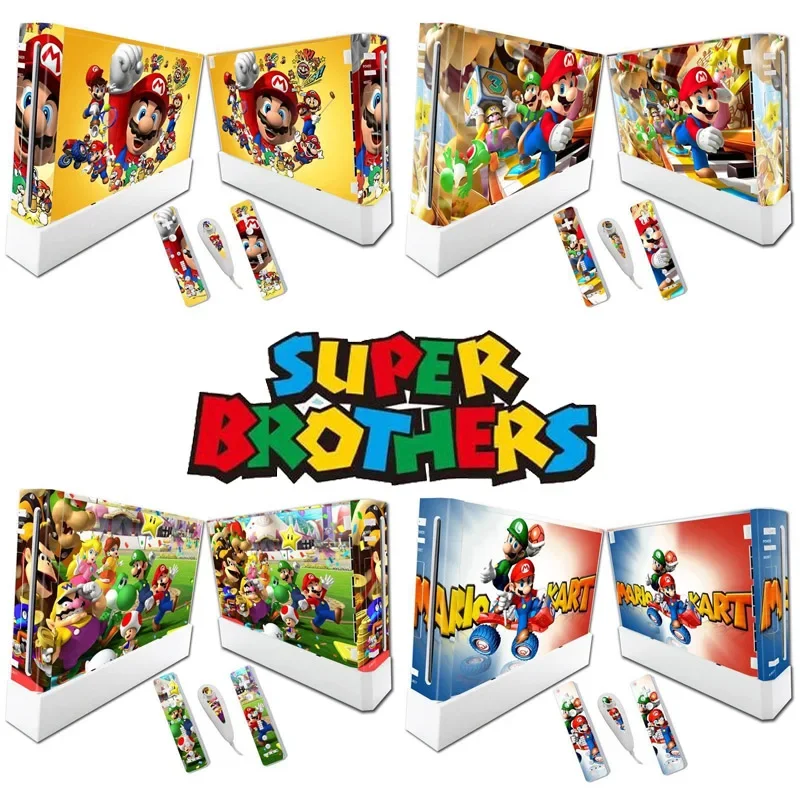 Super Mario Bros Skin Vinyl Sticker Cover Per Wii Pvc Sticker Custodia Protettiva Morbida Per Wii Console Joycon Cover Game Shell Skin