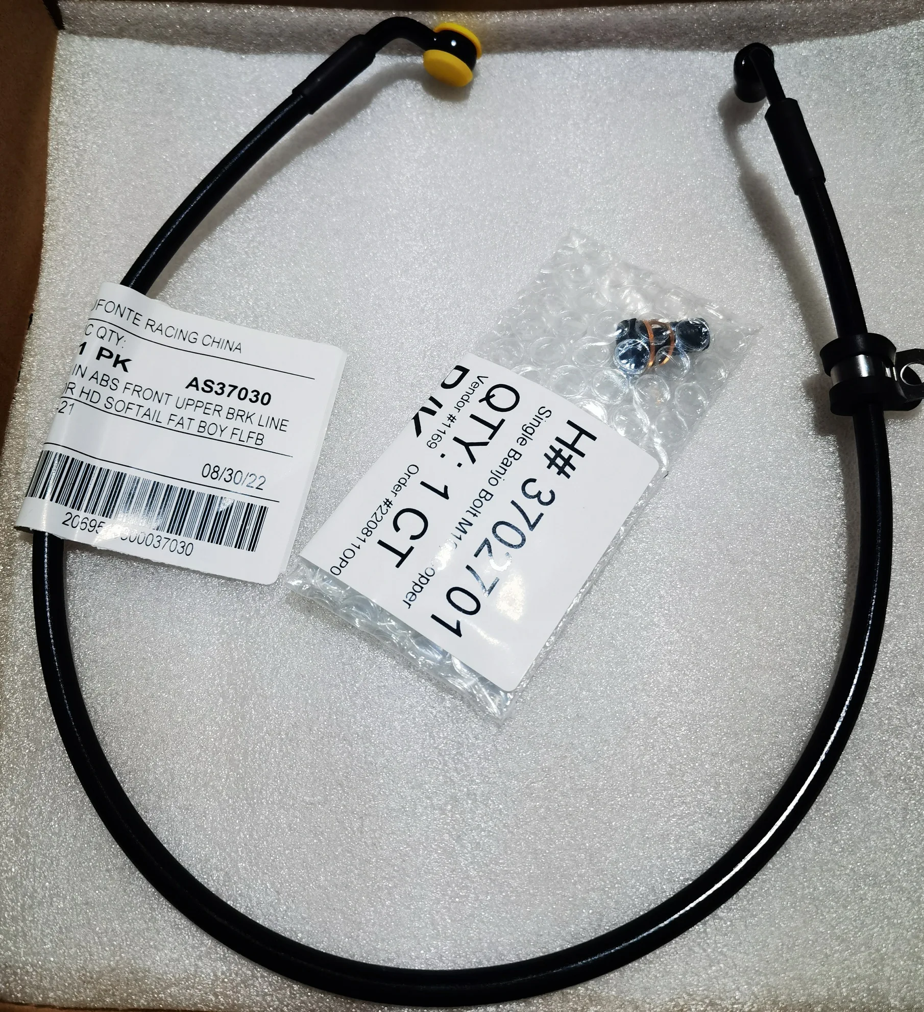 Linea Freno Superiore Anteriore Per Harley Davidson Softail Deluxe, Fat Boy, Slim, Sport Glide 18 +