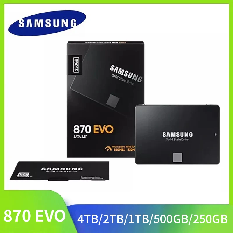 Samsung Ssd 870 Evo 4Tb 1Tb 2Tb 250 500Gb Disco Rigido Interno A Stato Solido Hdd Sata3 Desktop Portatile Da 2.5 Pollici Mlc Disco Duro