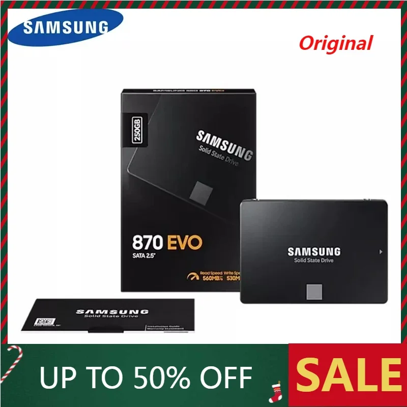 100% Samsung Ssd 870 Evo 250 Gb 500Gb Disco Rigido Interno A Stato Solido Hdd Sata 2.5 250 Gb 1Tb 2Tb Pollici Pc Desktop Portatile