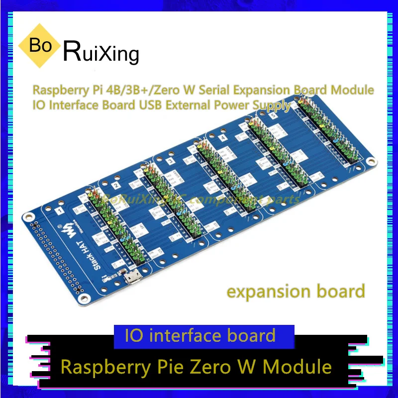 1 Pz/Lotto Stack Hat Raspberry Pi 4B/3B +/Zero W Modulo Scheda Di Espansione Seriale Scheda Di Interfaccia Io Alimentatore Esterno Usb
