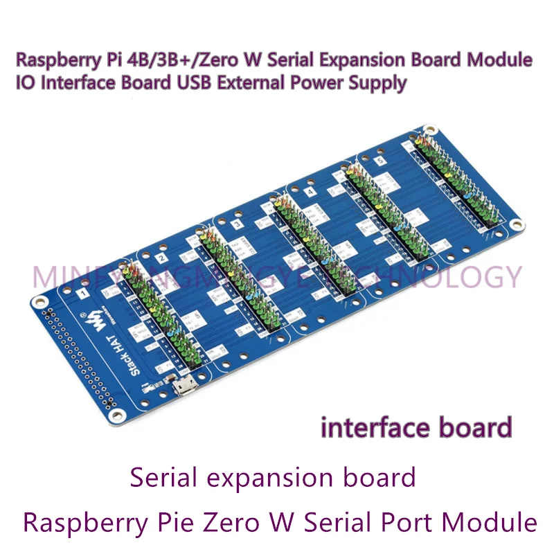 1 Pz/Lotto Stack-Hat Raspberry Pi 4B/3B +/Zero W Modulo Scheda Di Espansione Seriale Scheda Di Interfaccia Io Alimentatore Esterno Usb