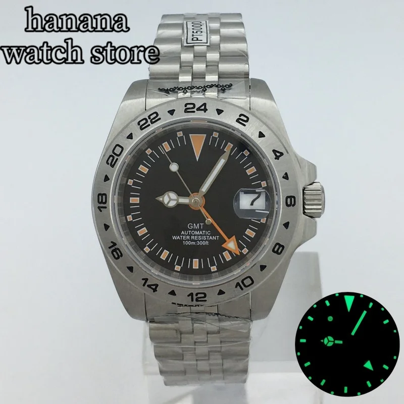 Bliger 40Mm Gmt Nh34 Dg3804 Movimento Meccanico Automatico Orologio Da Uomo Vetro Zaffiro 3 O 'Clock Date Jubilee Oyster Bracciale