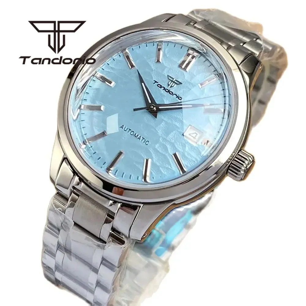 Tandorio Orologio Da Uomo Automatico In Acciaio Inossidabile Nh35 Dive Double Domed Sapphire Crystal Luminoso 40Mm 20Bar Orologio Da Polso Meccanico