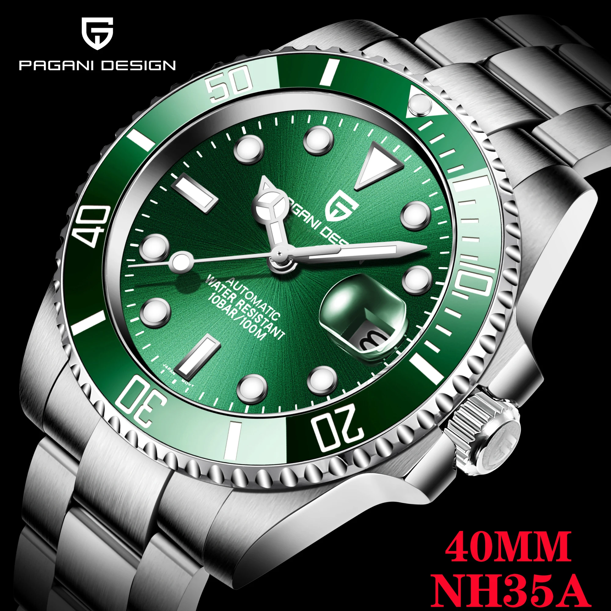 2022 Pagani Design New 40Mm Men Luxury Automatic Mechanical Watches Men Nh35A Orologio Impermeabile In Acciaio Inossidabile Relogio Masculino