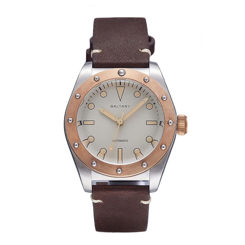 Baltany Mens Pilot Watches Sport 40Mm Orologio Automatico Orologio Da Polso Meccanico Zaffiro Militare 200M Impermeabile C3 Luminoso Nh38