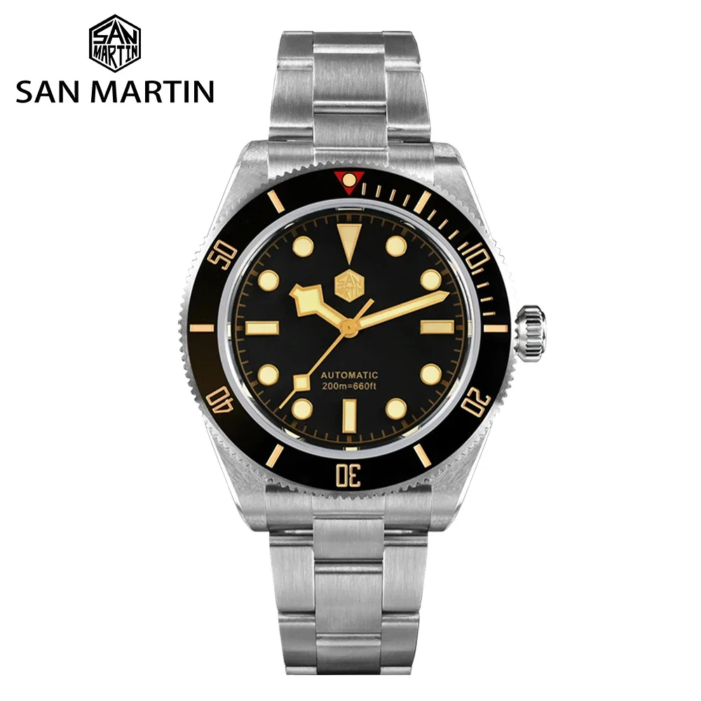 San Martin Bb58 Orologi Da Uomo 40Mm Classic Retro Diver Pt5000 Orologi Meccanici Automatici Zaffiro 200M Impermeabile Luminoso