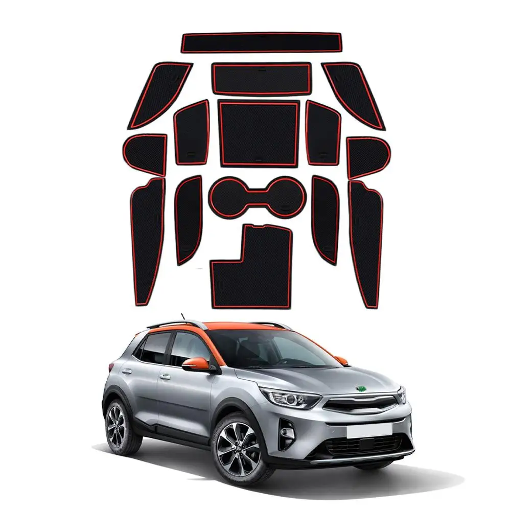 Lfotpp Auto Porta Groove Mat Per Kia Stonic 2018-2022 Tappetino Antiscivolo In Gomma Gate Slot Pad Auto Interior Stonic Accessori 2022