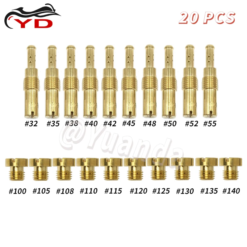 20 Pezzi Carburatore Main Jet & Slowpilot Jet Kit Set Per Gy6 125Cc 150Cc Stage-6 Polini