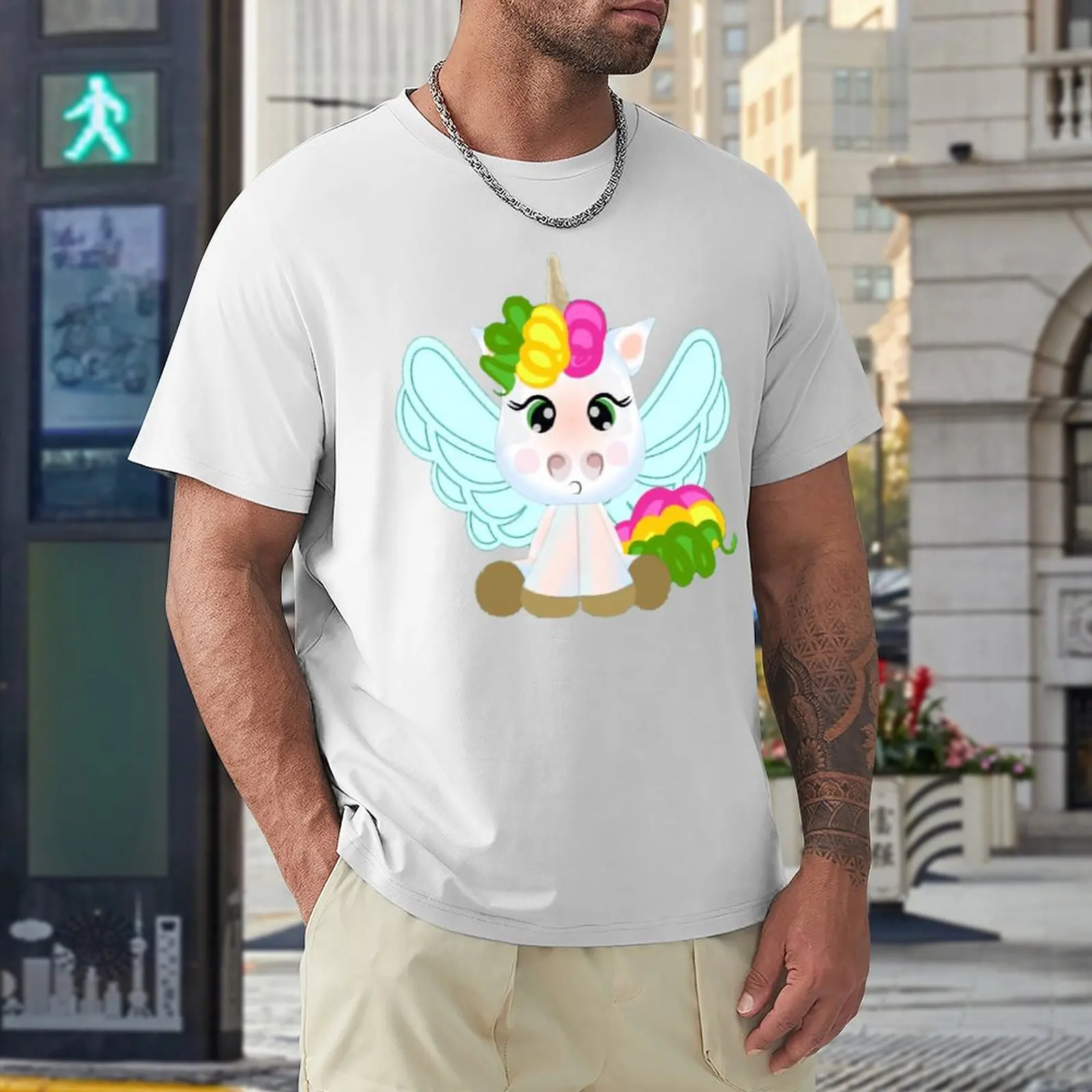 Deviidos De Unicornio Bebé Unicornio T-Shirt Harajuku Motion Humor Graphic Top Tee Creative Home Usa Size