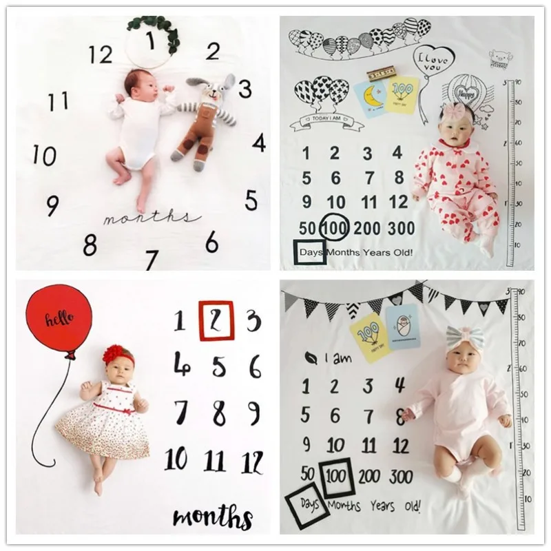 Baby Photo Mat Baby Month Background Cloth Baby Creative Digital Coperta Sfondo Panno Fotografia Puntelli Recuerdos De Bebé