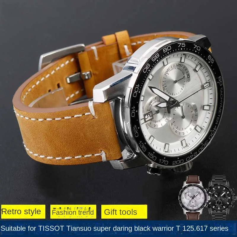 Cinturino In Pelle Smerigliata Vintage Da 22Mm Per Tissot Starfish Diving T1 Black Knight T125617A Series 1853 Cinturino Cinturino Cinturino