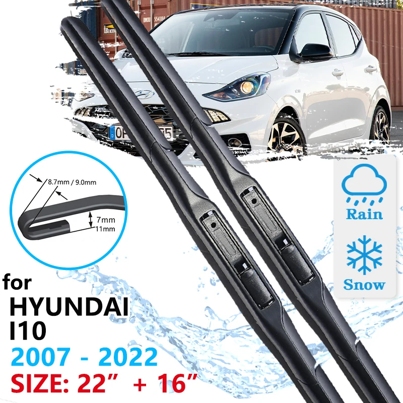 Spazzola Tergicristallo Anteriore Auto Per Hyundai I10 Pa Ia Ba Ac3 Ai3 2007 ~ 2022 Tergicristalli Accessori 2021 2020 2019 2018