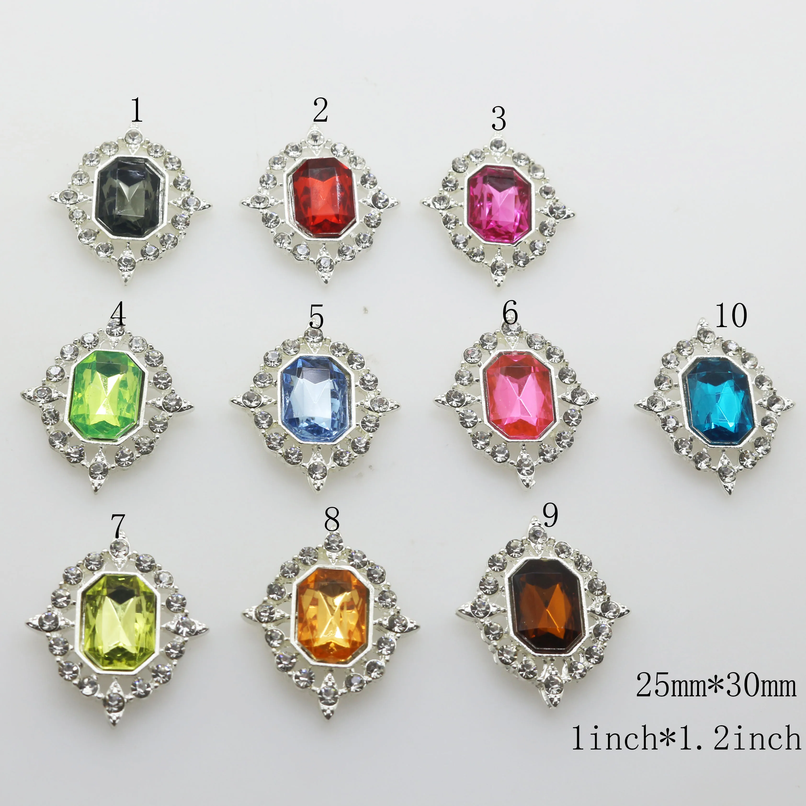 Botones Brillante Decoración De Diamantes De Imitación Accessorio De Pelo Botón Decorativo Accessori De Costura 10 Pcs/De Venta