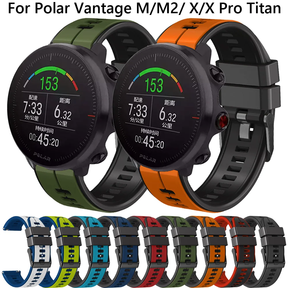 20 22Mm Cinturino Da Polso Per Polar Vantage M/M2/Grit X Pro Titan Bracciale In Silicone Per Cinturino Vantage Lgnite 2 Unite Pacer Band