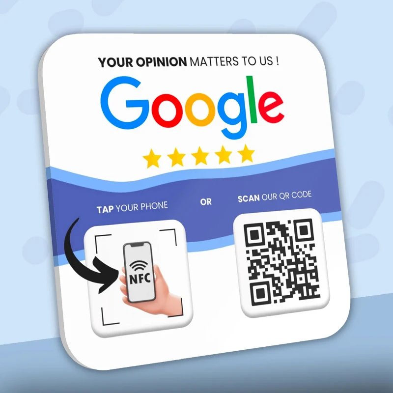 Custom Google Review Sign Nfc Touch Qr Code Acrilico Social Media Sign Google Review Instagram Facebook Plate Shop Business Decor