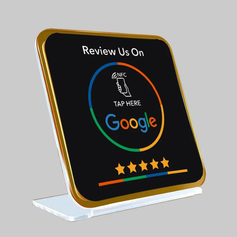 Supporto Nfc Acrilico Per Google Review Qr Code Sign Nfc Social Media Plate Barb Eyelash Nail Shop Decoration