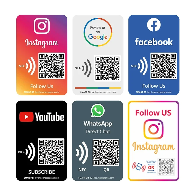 Acrilico Social Business Media Sign Nfc Tap Seguici Su Instagram Qr Code Sign Google Review Facebook Card For Shop Store