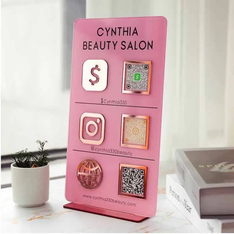Personalizzato Instagram Facebook Tiktok Multi Social Qr Code Sign Per Pup Up Shop Qr Code Sign Pagamento Aziendale E Social Media