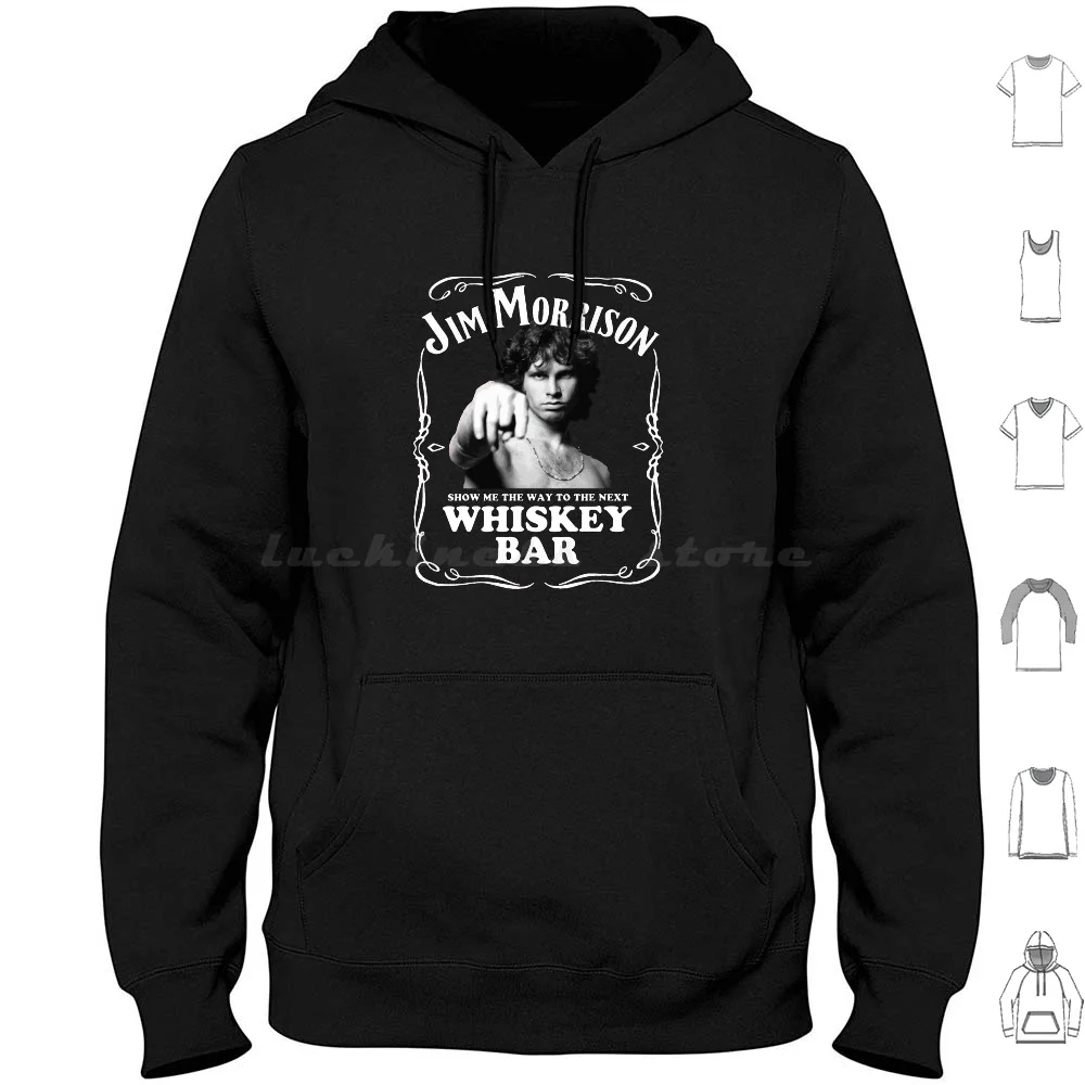 Jim Morrison Show Me The Way To Next Whisky Bar Doors Felpa Con Cappuccio In Cotone A Maniche Lunghe Jim Morrison Show Me The Way To Next