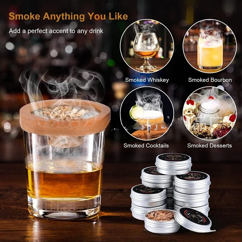 Kit Per Fumatori Da Cocktail In Legno Old Fashioned Whisky Fruity Wood Chips Accessori Per Bartending Smoke Maker Per Bevande Kitchen Bar