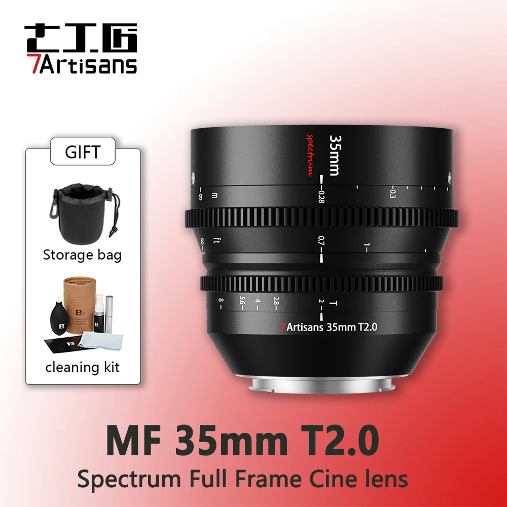 7 Artigiani 7 Artigiani 35Mm T2.0 Lenti Cinematografiche Full Frame Per Sony E Fx3 Leica Sigma L Sl Nikon Z Z50